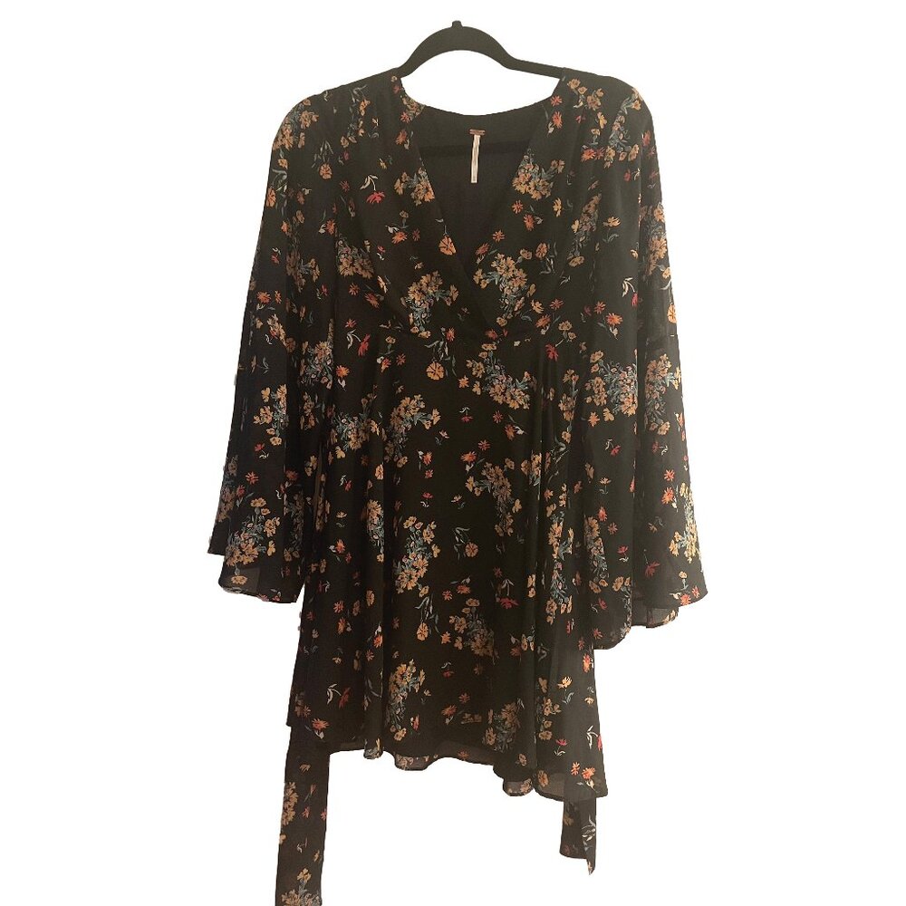 Free People Black Floral Boho Dress